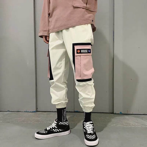 Hip Hop Pants Vintage Color Block