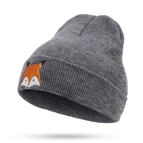 Fox Winter Knitted Beanies Hat
