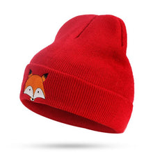Load image into Gallery viewer, Fox Winter Knitted Beanies Hat