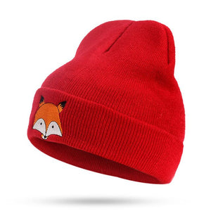 Fox Winter Knitted Beanies Hat