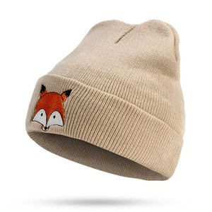 Fox Winter Knitted Beanies Hat