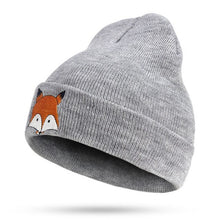 Load image into Gallery viewer, Fox Winter Knitted Beanies Hat