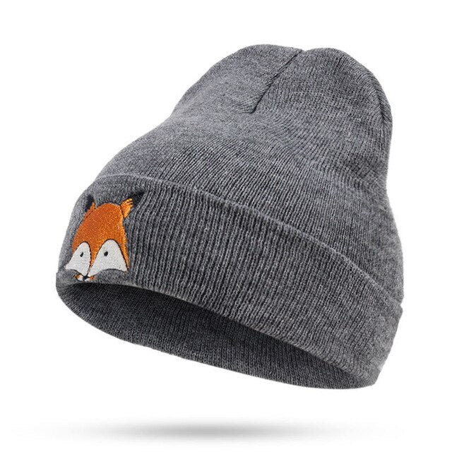 Fox Winter Knitted Beanies Hat