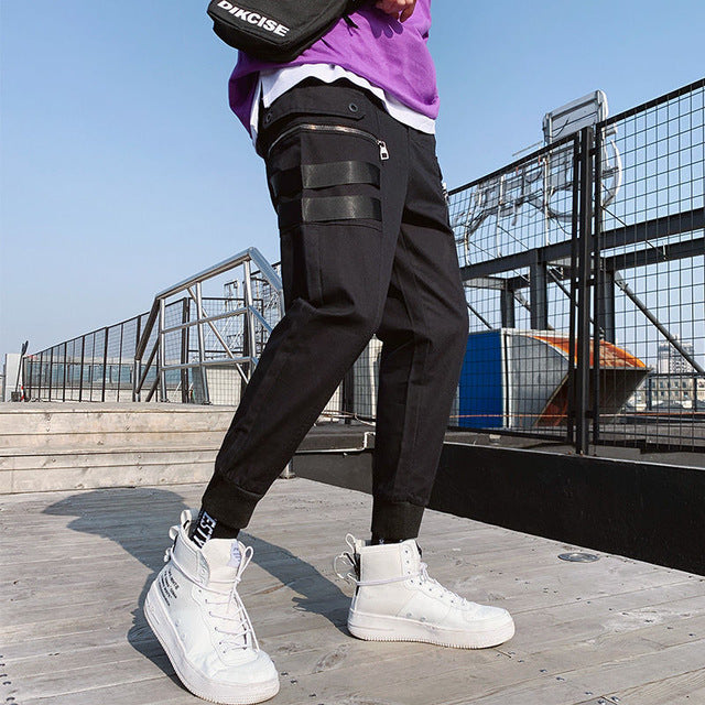 Letter Embroidery Ribbons Casual Pants