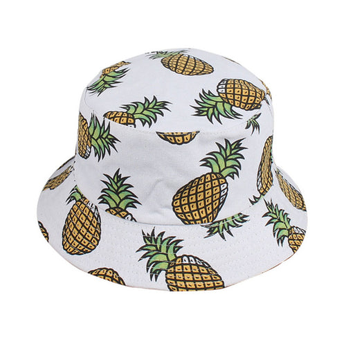 White Pineapple Bucket Hats
