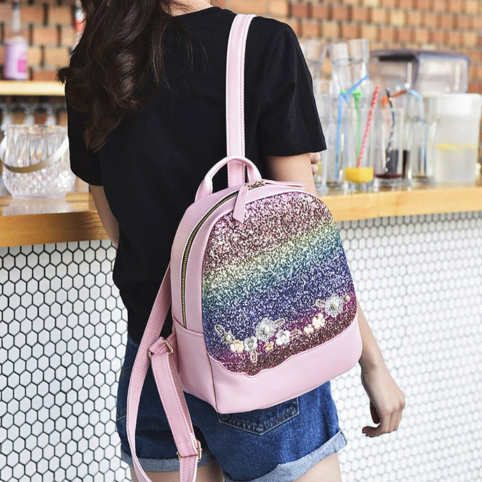 Women Backpacks Shining Sequin