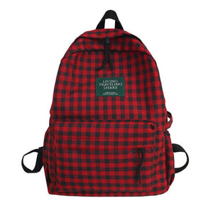 Women Backpacks Lattice Pattern
