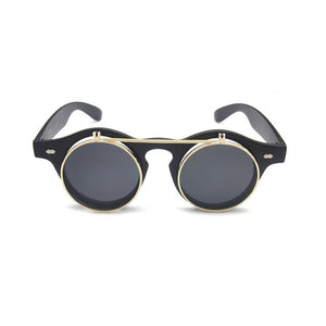 Flip Up Round Shade Sunglasses Retro Vintage