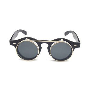 Flip Up Round Shade Sunglasses Retro Vintage