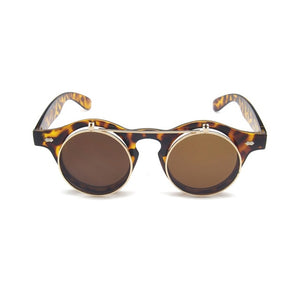 Flip Up Round Shade Sunglasses Retro Vintage