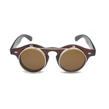 Load image into Gallery viewer, Flip Up Round Shade Sunglasses Retro Vintage
