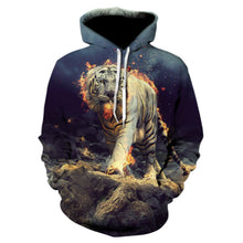Load image into Gallery viewer, 3D Space Silver Wolf Hoodie