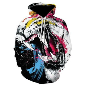 3D Space Silver Wolf Hoodie