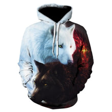 Load image into Gallery viewer, 3D Space Silver Wolf Hoodie