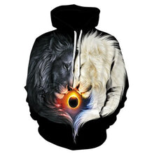 Load image into Gallery viewer, 3D Space Silver Wolf Hoodie