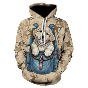 3D Space Silver Wolf Hoodie