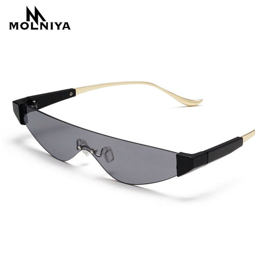 Vintage Frameless Cat Eye Sunglasses Women