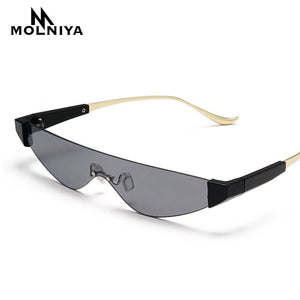 Vintage Frameless Cat Eye Sunglasses Women
