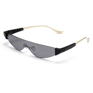 Vintage Frameless Cat Eye Sunglasses Women